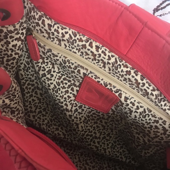 Soprano lamb leather coral handbag - Picture 6 of 8